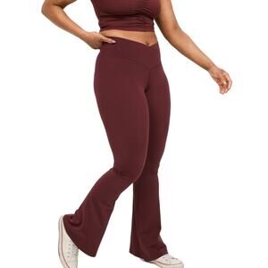 OFFLINE By Aerie M Real Me High Rise Crossover Super Flare Legging Royal Berry